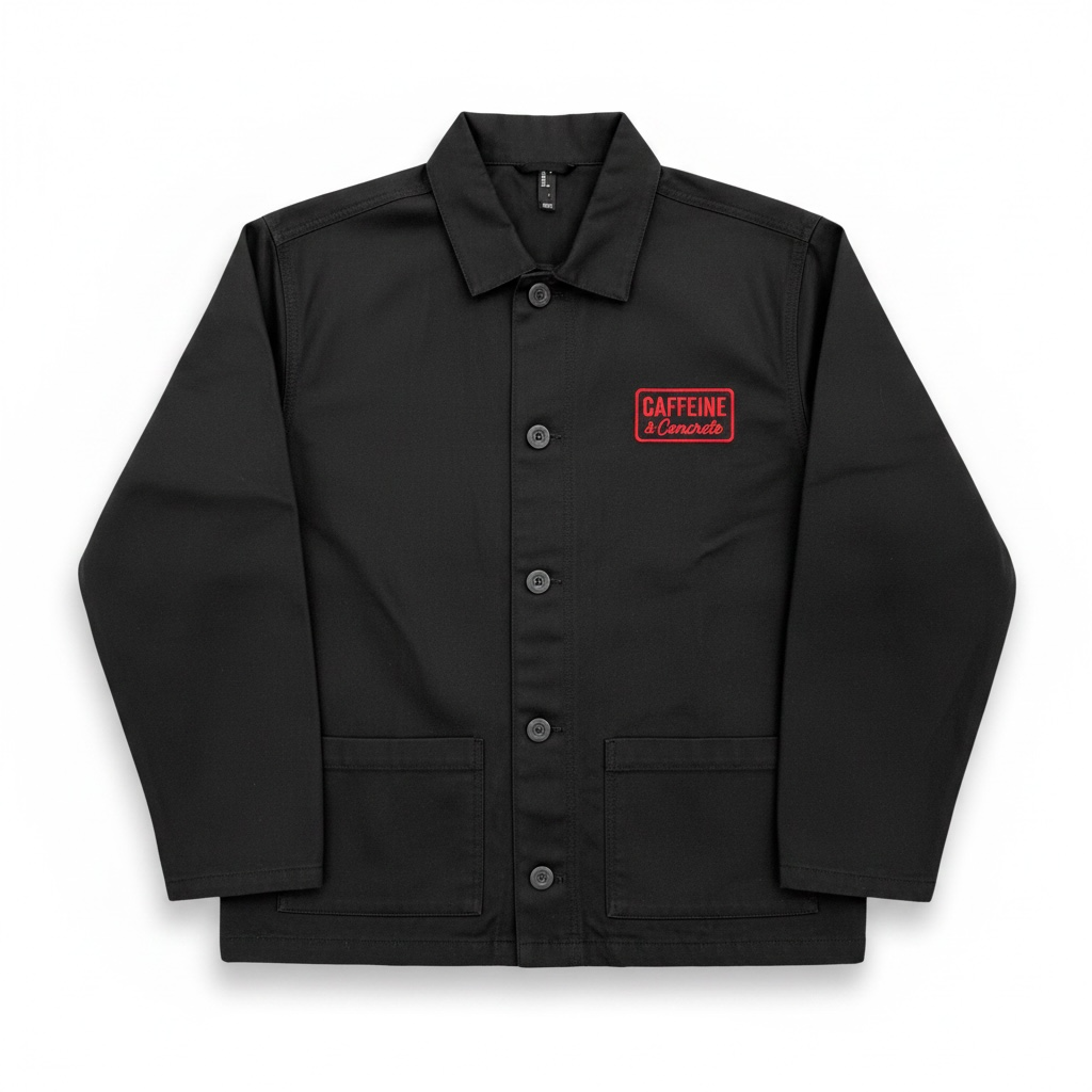 RIP Industries Original // Light Chore Jacket // Caffeine & Concrete // Embroidered // Red & Black