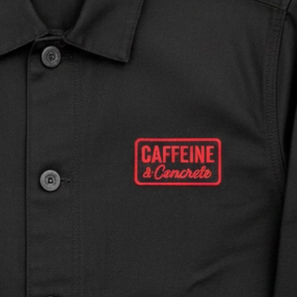 RIP Industries Original // Light Chore Jacket // Caffeine & Concrete // Embroidered // Red & Black