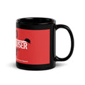 Red Trouser Day black 11oz ceramic mug