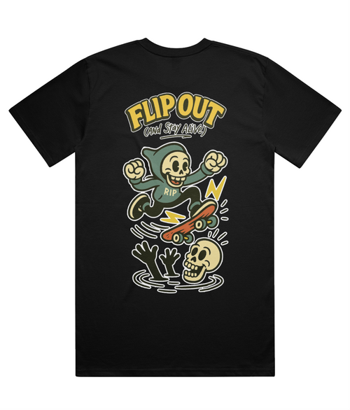 Flip Out heavyweight graphic T-shirt – back