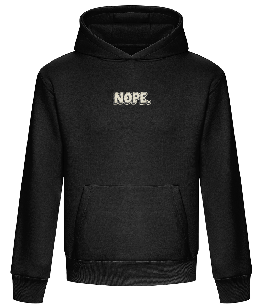Nope heavyweight embroidered hoodie – centre chest