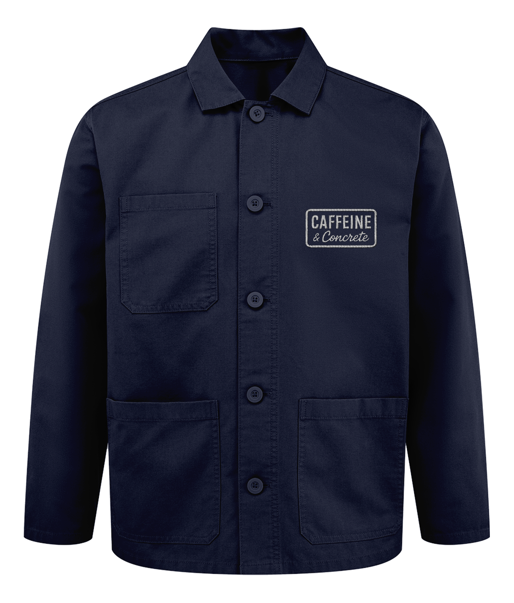 Caffeine & Concrete light chore jacket with embroidered chest detail