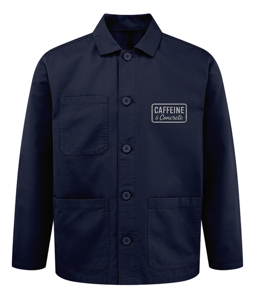 Caffeine & Concrete light chore jacket with embroidered chest detail